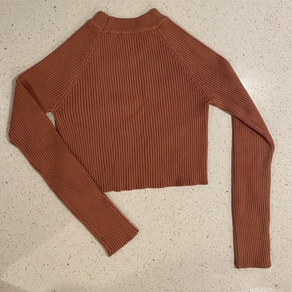 Ribbed Knit Sweater in Mauve - Picture 2 of 5